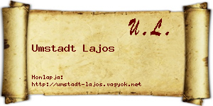 Umstadt Lajos névjegykártya